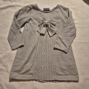 Hanna Andersson girls size 90 or 3T Silver sparkly party dress, bottom damage